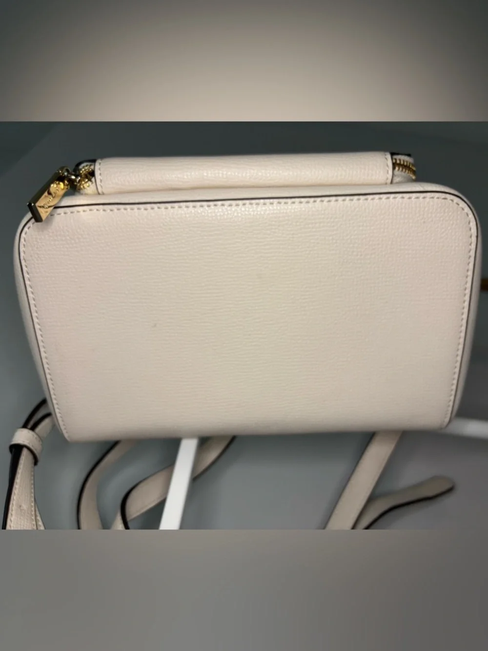 kate spade Cream Pebbled Leather Backpack with Front Pocket - Picture 8 of 16